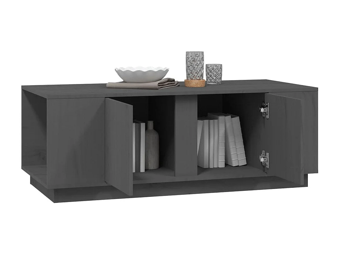 Mesa de centro 110x50x40 cm madeira de pinho maciça cinzento