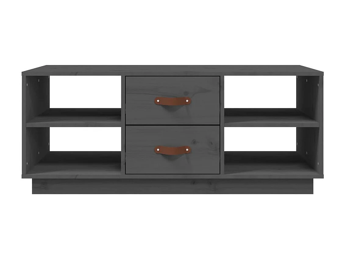 Mesa de centro de madera maciza de pino gris 100x50x41 cm