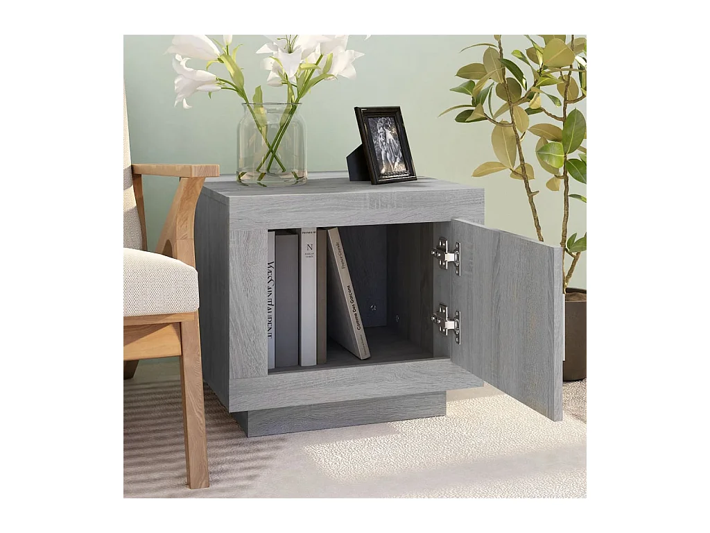 Mesa de centro 51x50x45 cm derivados de madeira cinzento sonoma