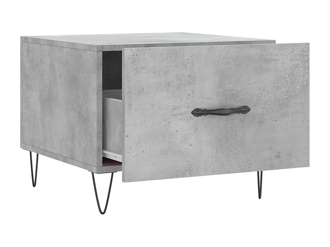 Table basse gris béton 50x50x40 cm bois d'ingénierie