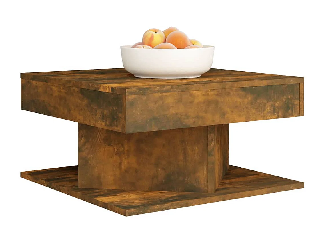 Table basse Chêne fumé 57x57x30 cm Bois d'ingénierie