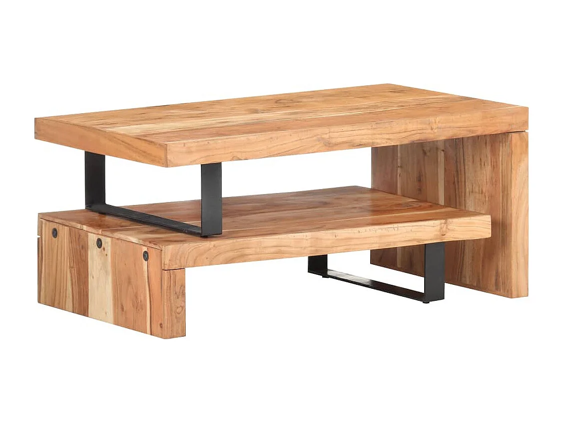 Ensemble de 2 tables basses Bois d'acacia massif