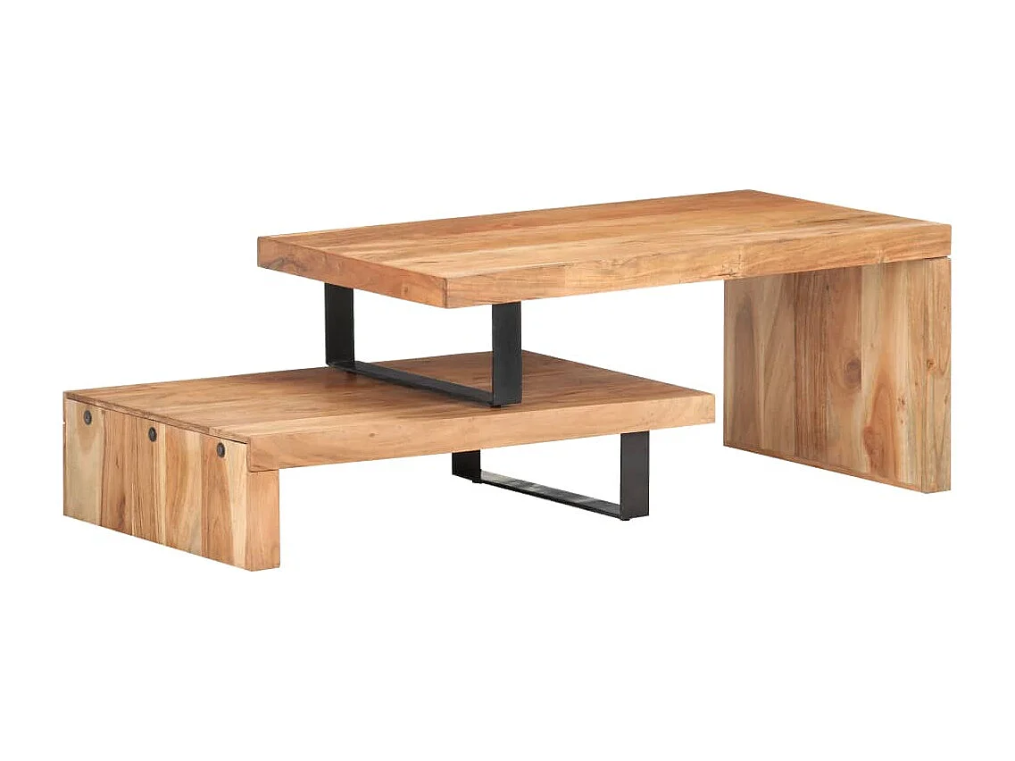 Ensemble de 2 tables basses Bois d'acacia massif