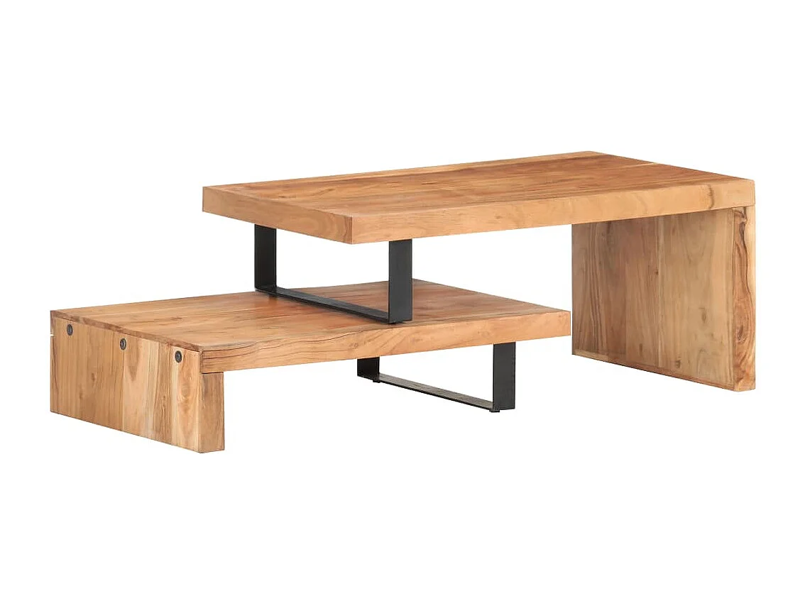 Ensemble de 2 tables basses Bois d'acacia massif