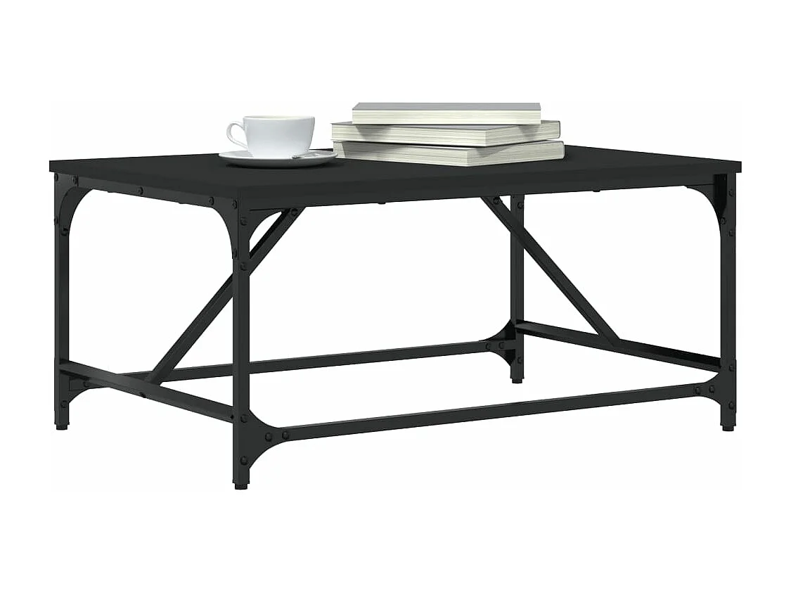 Table basse noir 75x50x35 cm bois d'ingénierie