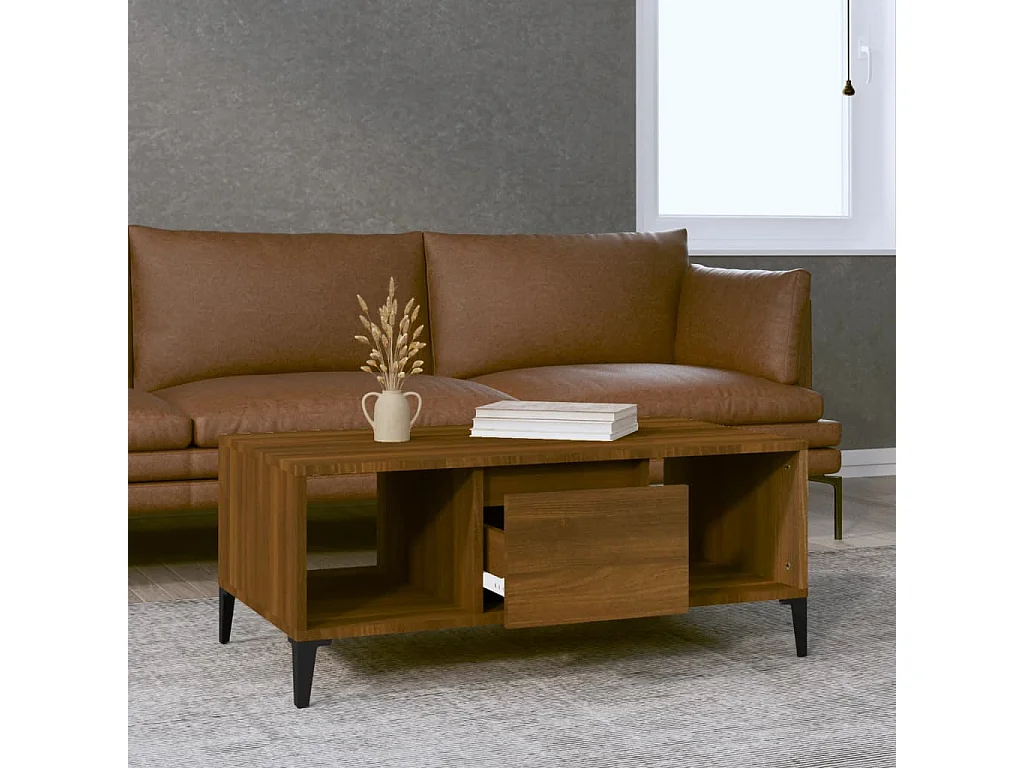 Table basse Chêne marron 90x50x36,5 cm Bois d'ingénierie