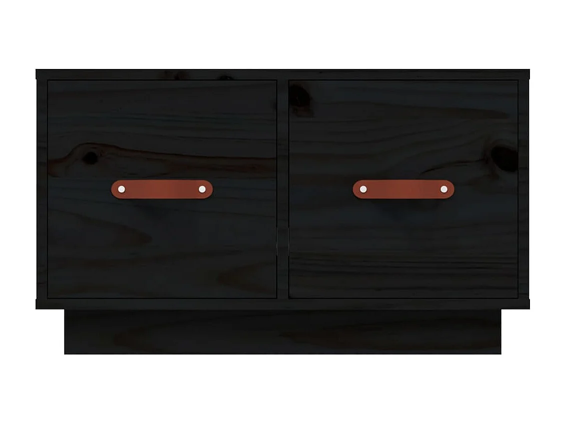 Mesa de centro 60x53x35 cm madeira de pinho maciça preto