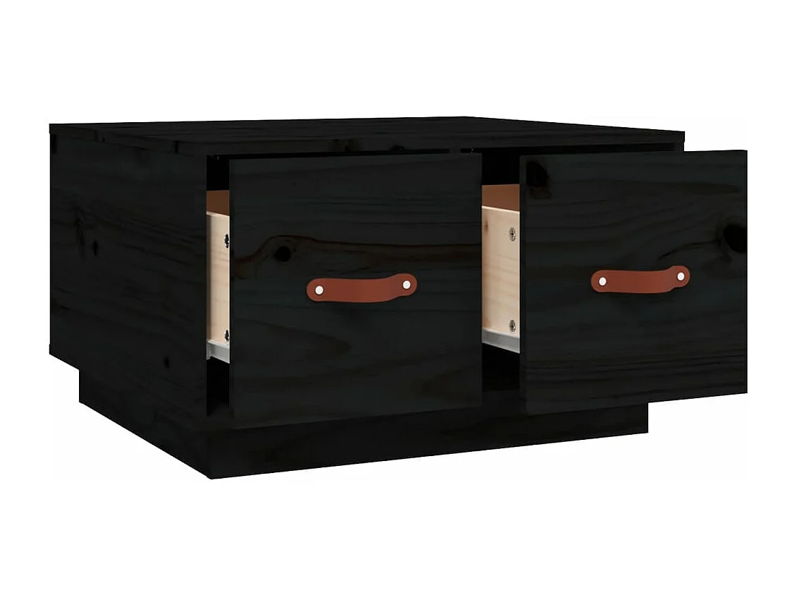 Mesa de centro 60x53x35 cm madeira de pinho maciça preto