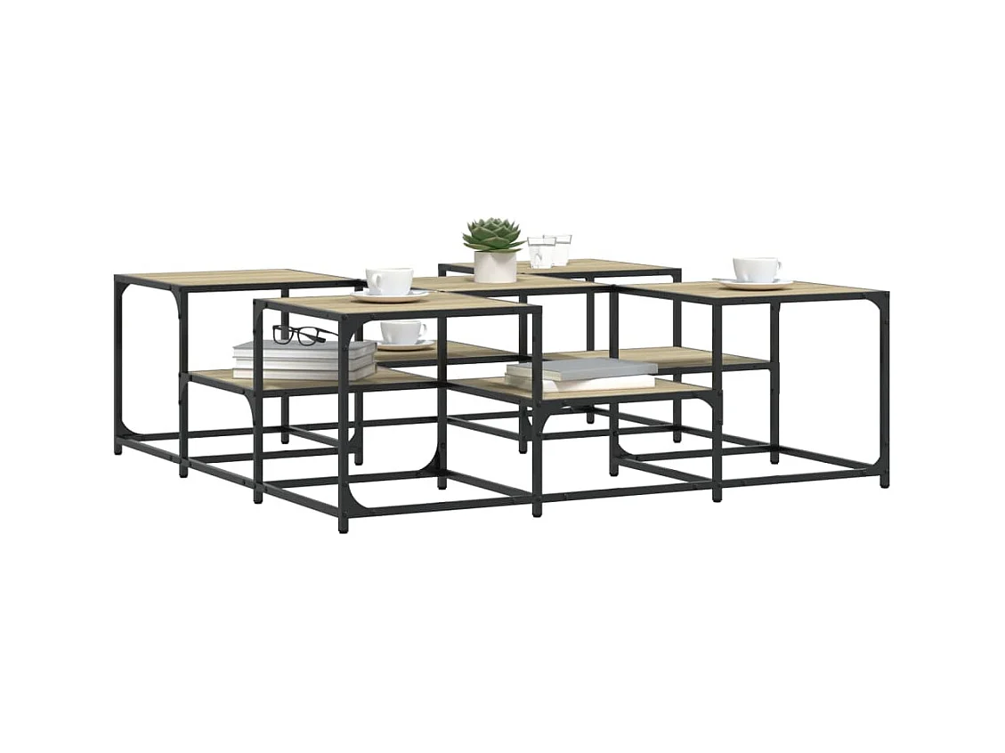 Table basse chêne sonoma 121x121x40 cm bois d'ingénierie