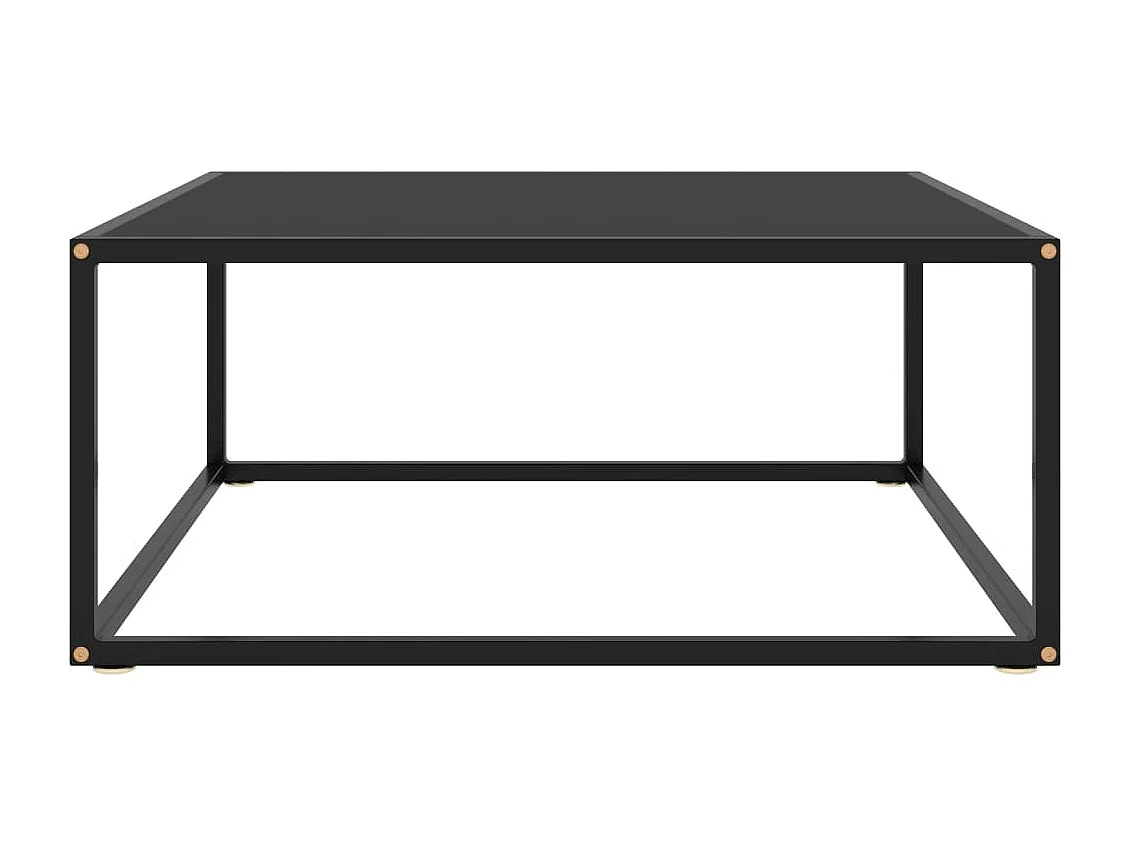 Table basse Noir avec verre noir 80x80x35 cm