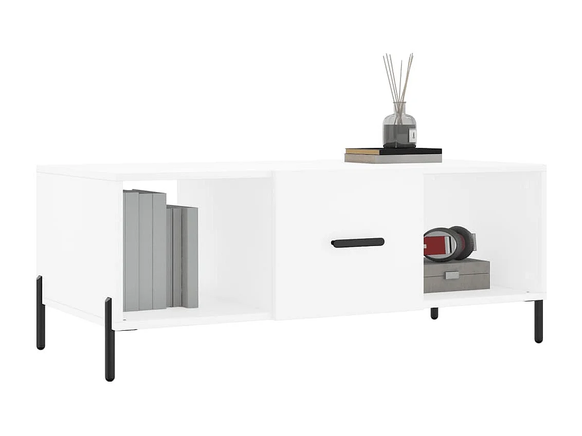 Salontafel 102x50x40 cm bewerkt hout wit