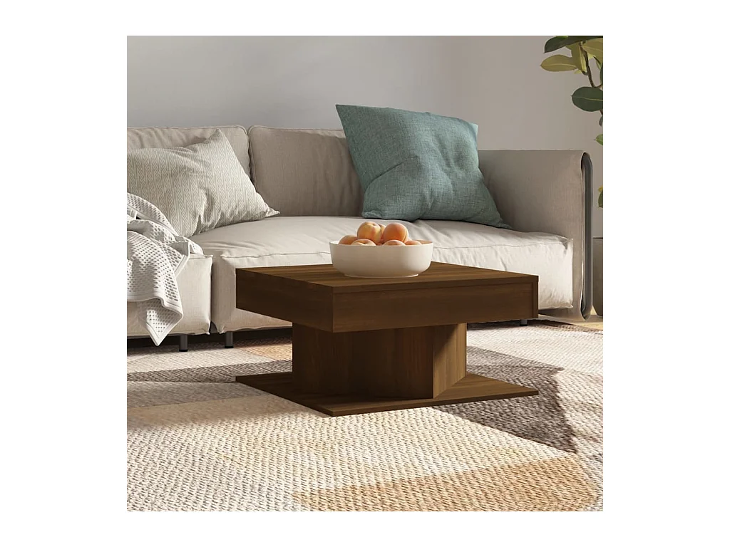 Table basse Chêne marron 57x57x30 cm Bois d'ingénierie
