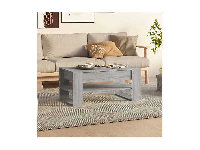 Table basse Sonoma gris 102x55x45 cm Bois d'ingénierie