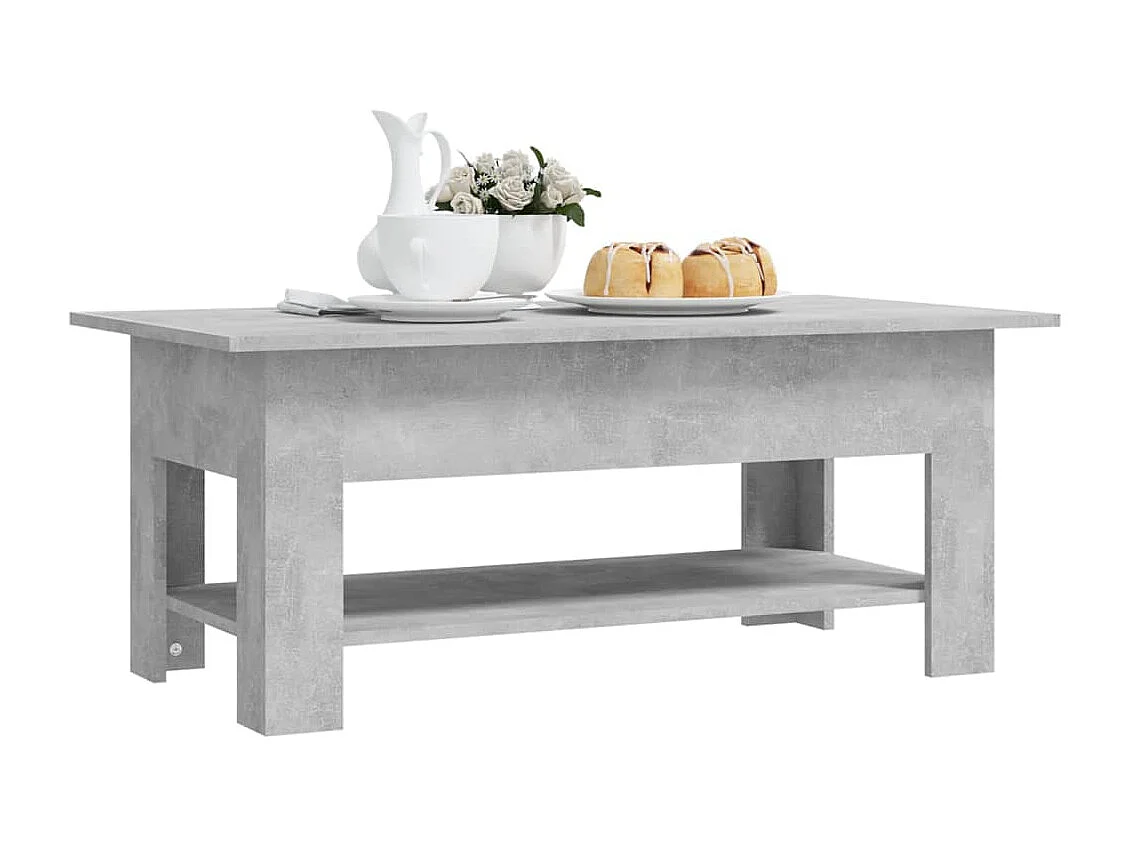 Table basse Gris béton 102x55x42 cm Aggloméré
