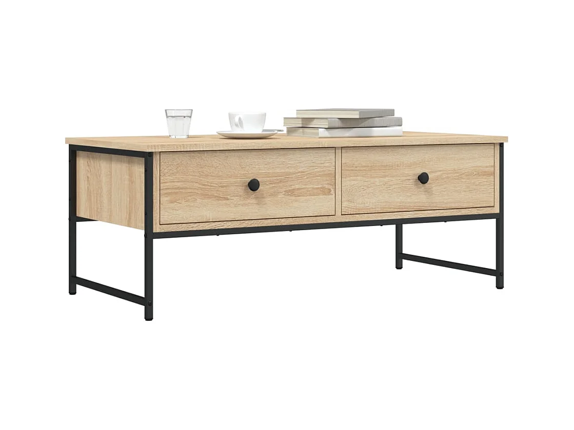 Table basse chêne sonoma 101x49x39,5 cm bois d'ingénierie