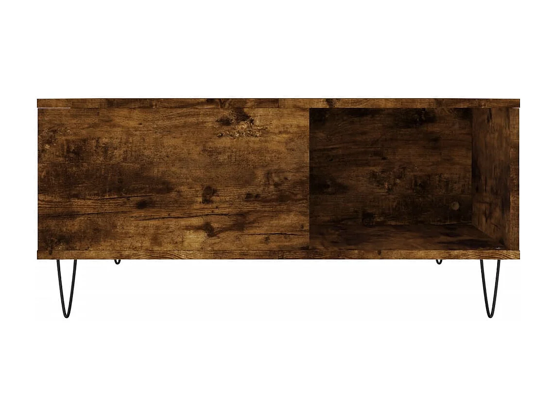 Table basse chêne fumé 80x80x36,5 cm bois d'ingénierie