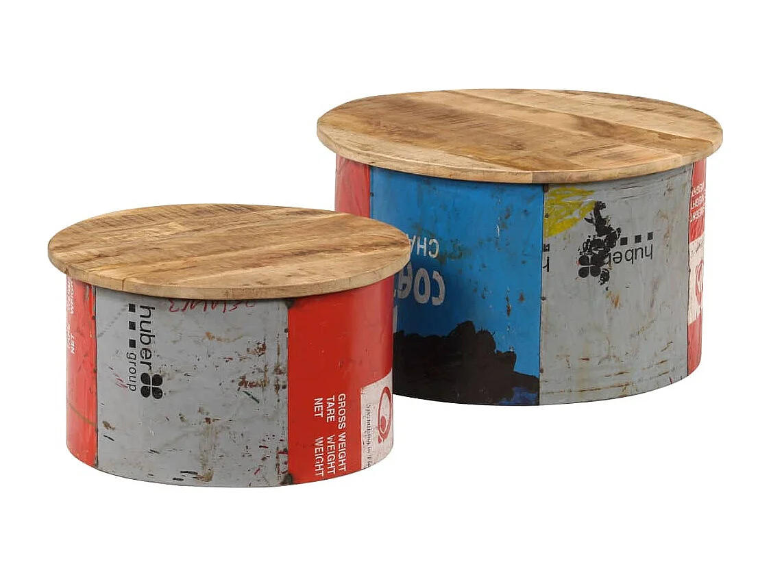 Tables basses 2 pièces Bois solide de manguier