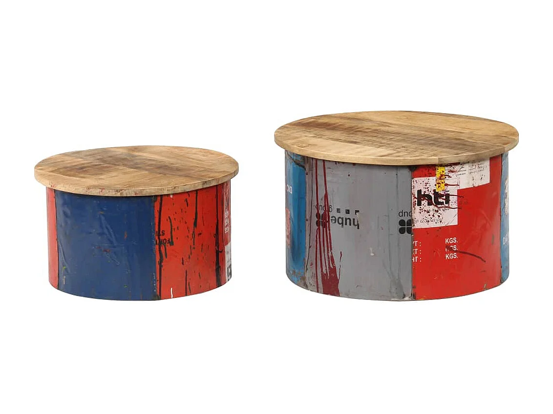 Tables basses 2 pièces Bois solide de manguier
