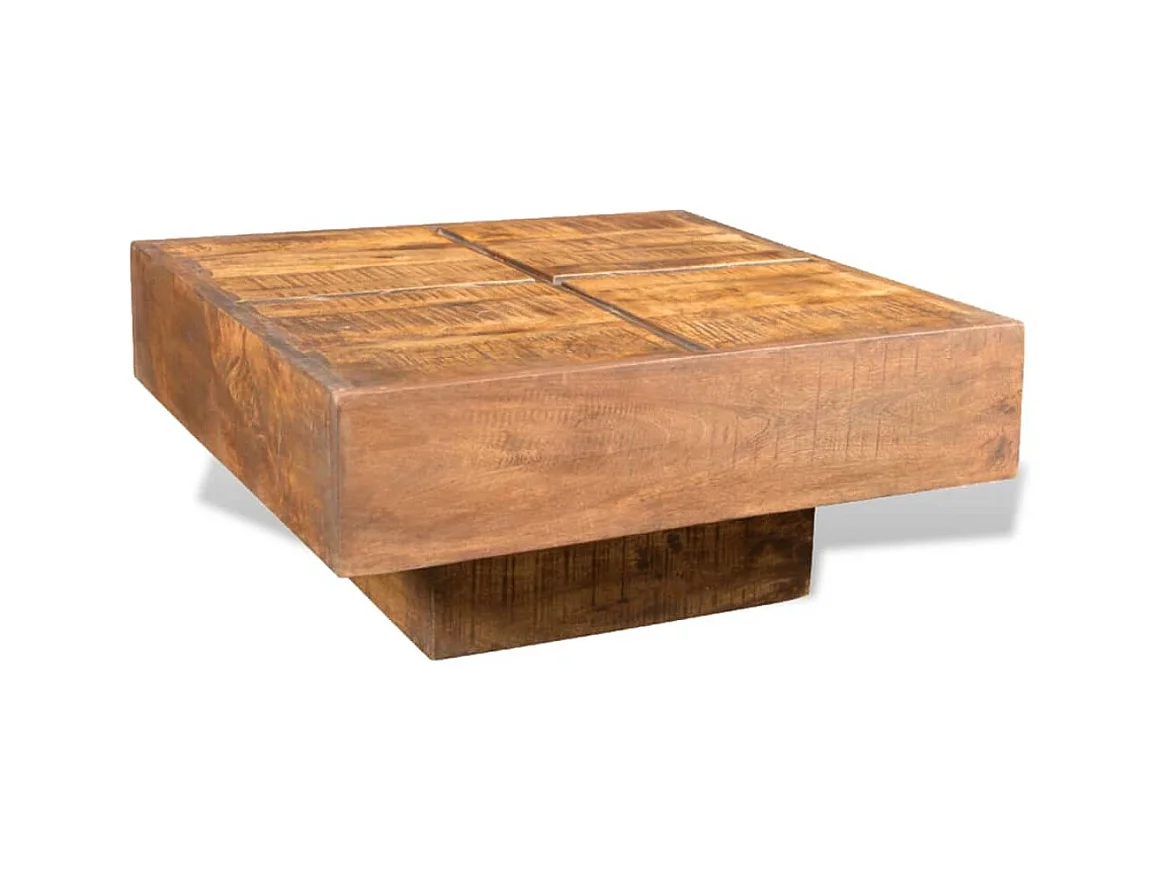 Table basse carrée Marron Bois massif de manguier