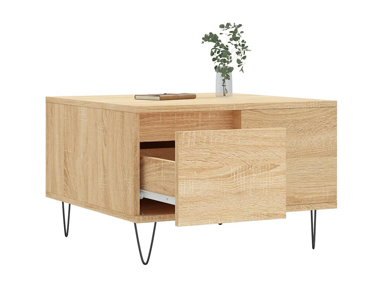 Table basse chêne sonoma 55x55x36,5 cm bois d'ingénierie