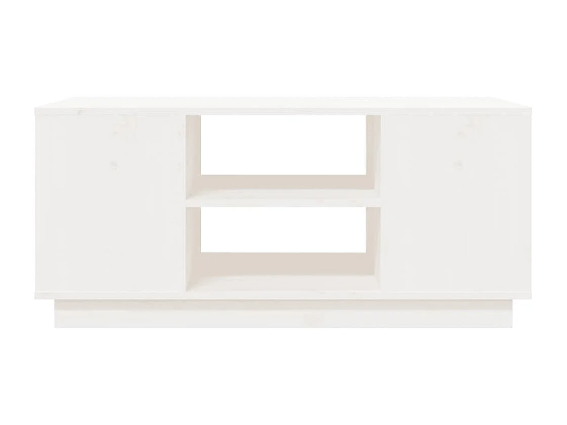 Table basse Blanc 90x49x40,5 cm Bois massif de pin