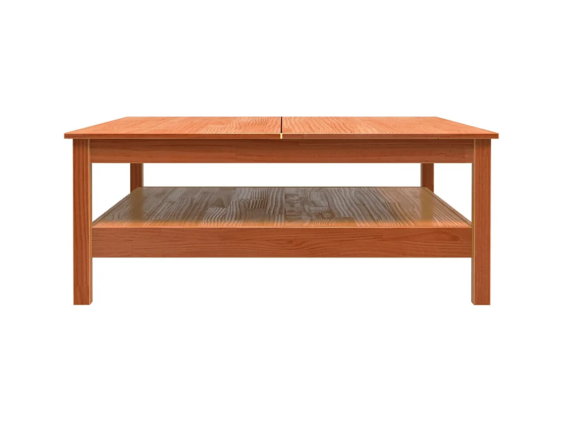 Table basse cire marron 100x100x40 cm bois massif de pin