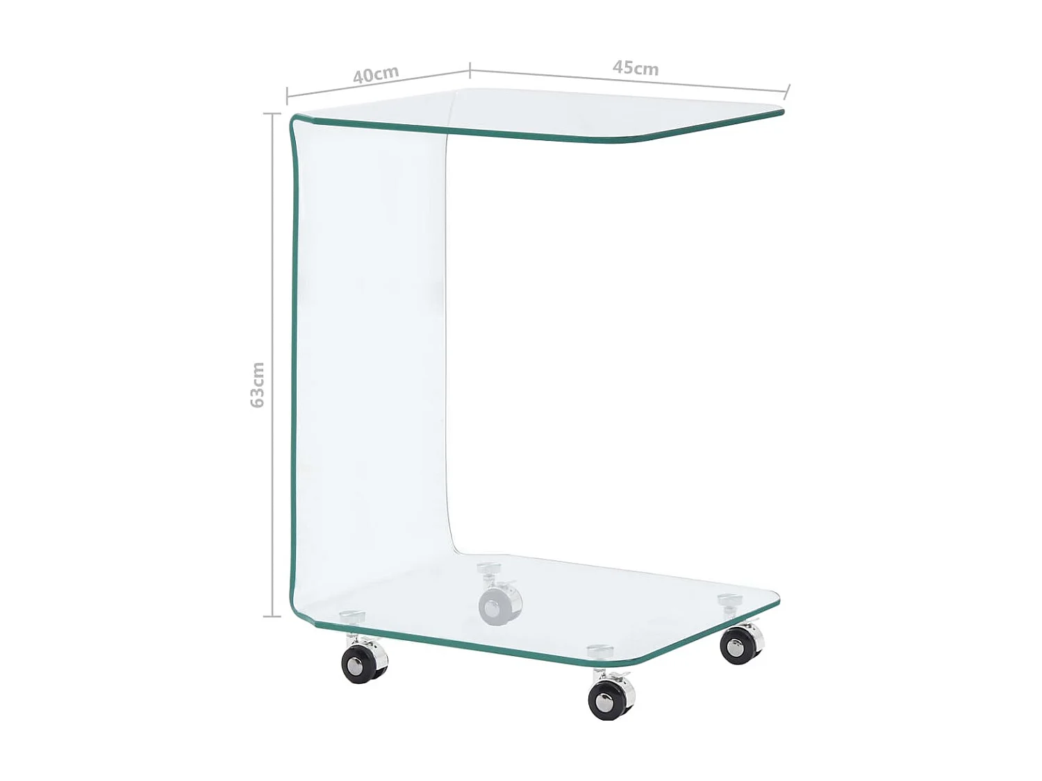 Table basse 45 x 40 x 63 cm Verre trempé