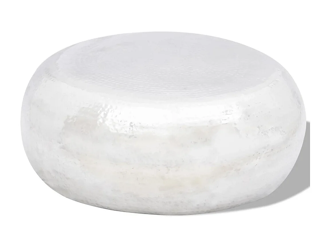 Table basse martelée en aluminium Argenté