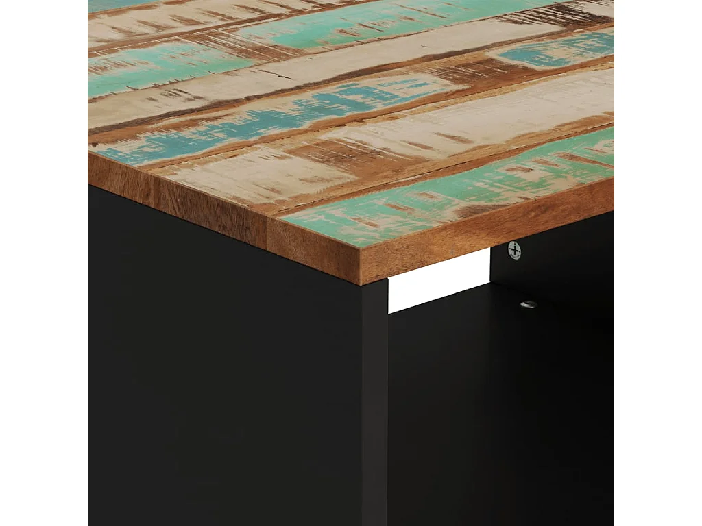 Mesa de centro de madera maciza reciclada 60x50x40 cm