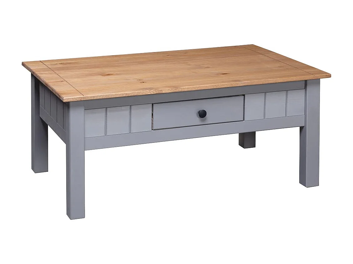 Table basse Gris 100x60x45 cm Pin massif Assortiment Panama