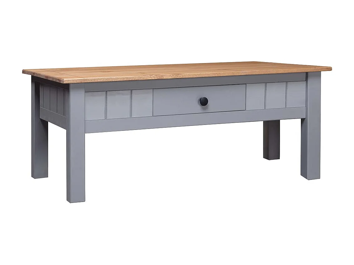 Table basse Gris 100x60x45 cm Pin massif Assortiment Panama