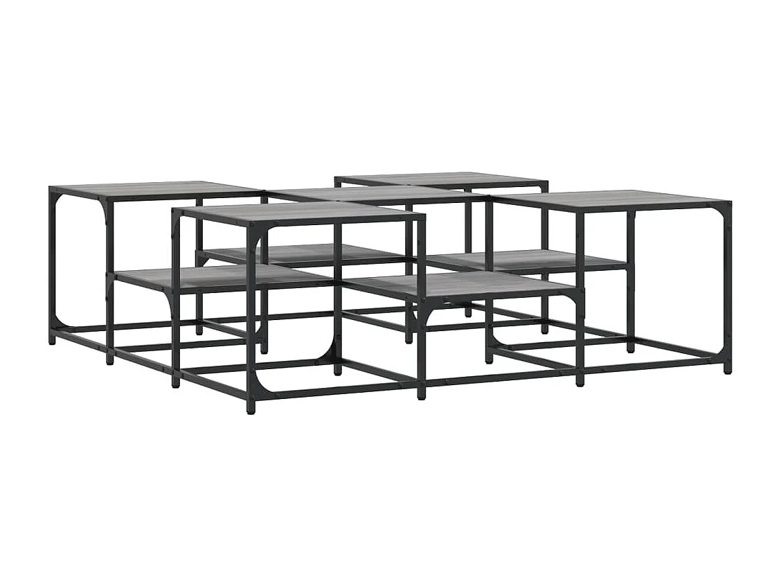 Salontafel 121x121x40 cm bewerkt hout grijs sonoma eikenkleurig