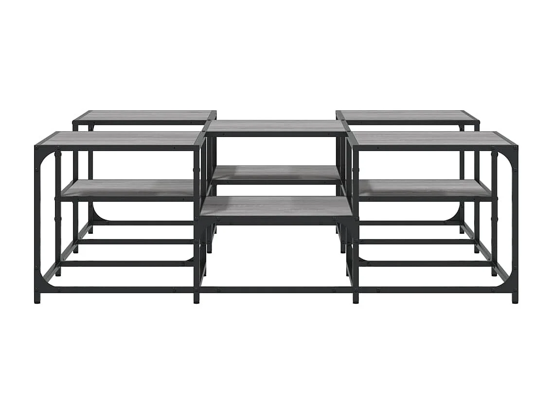 Salontafel 121x121x40 cm bewerkt hout grijs sonoma eikenkleurig