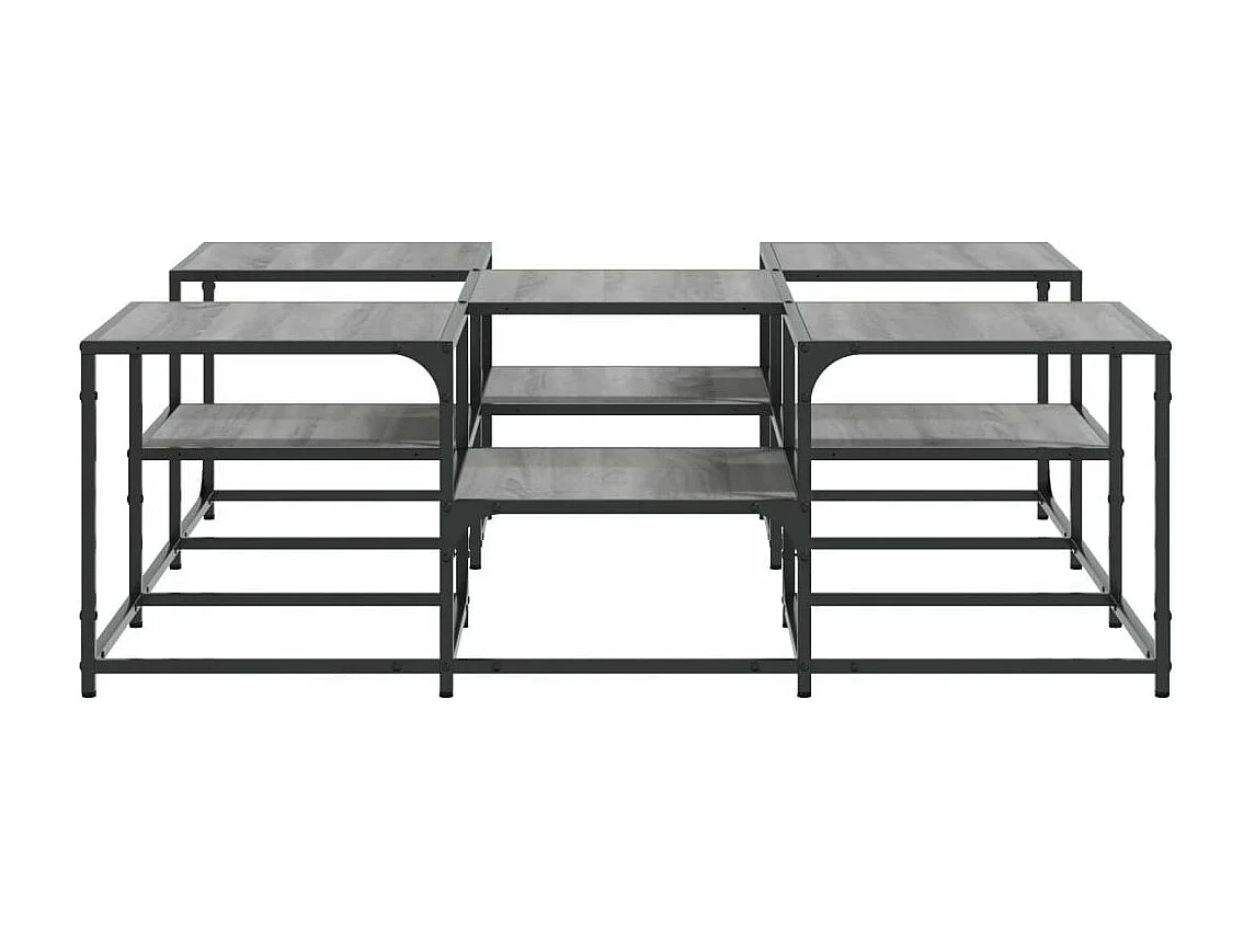 Salontafel 121x121x40 cm bewerkt hout grijs sonoma eikenkleurig