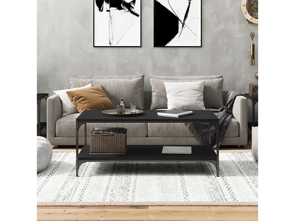 Table basse Noir 80x50x40 cm Bois d'ingénierie