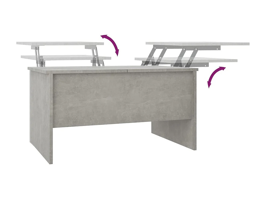 Salontafel 80x50x42,5 cm bewerkt hout betongrijs