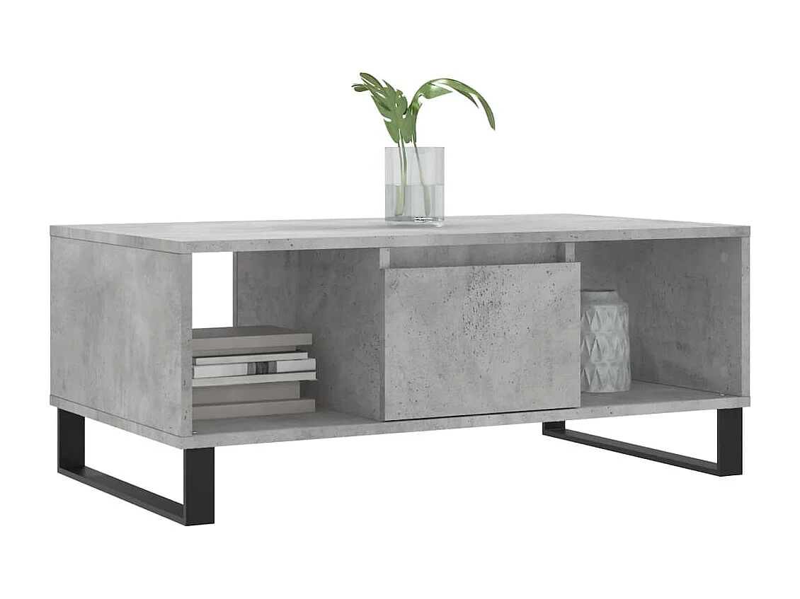Table basse Gris béton 90x50x36,5 cm Bois d'ingénierie