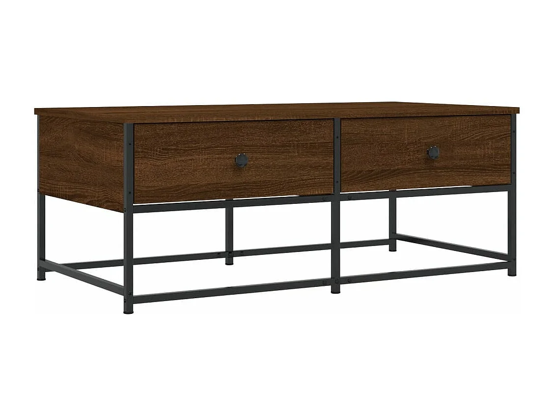 Mesa de centro madera de ingeniería roble marrón 100x51x40 cm