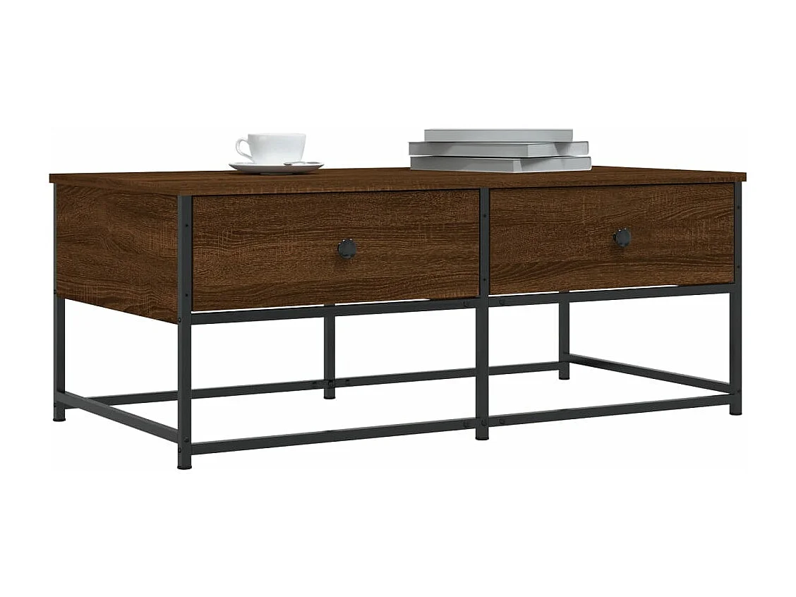 Mesa de centro madera de ingeniería roble marrón 100x51x40 cm