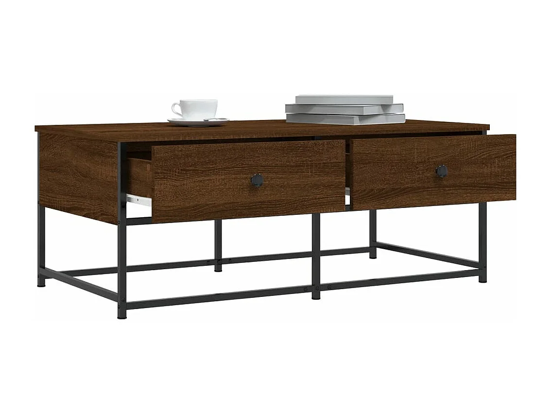 Mesa de centro madera de ingeniería roble marrón 100x51x40 cm