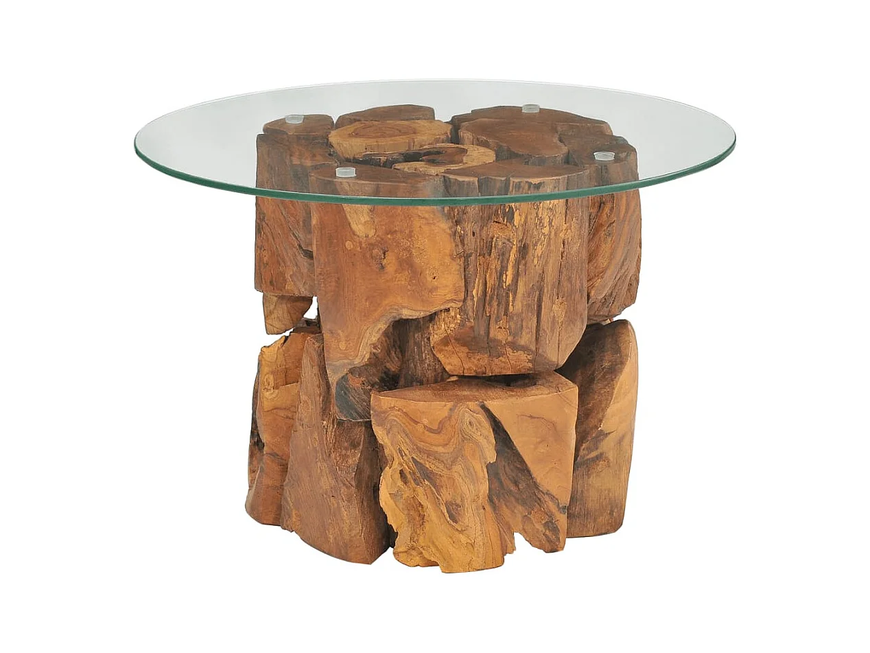 Table basse Bois flottant de teck massif 60 cm