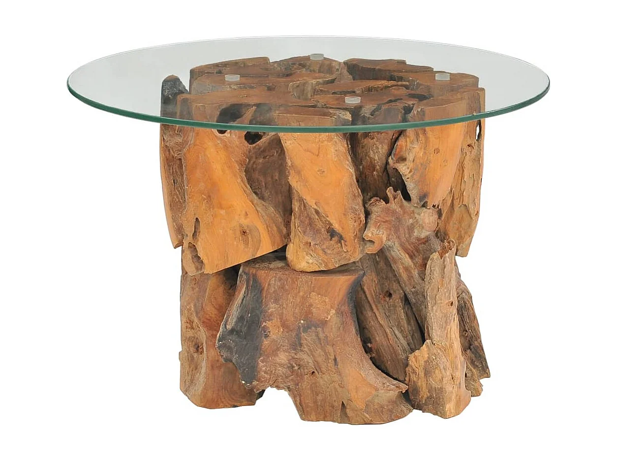 Table basse Bois flottant de teck massif 60 cm