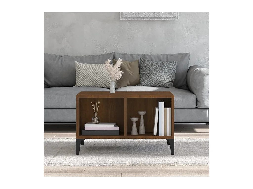 Table basse Chêne marron 60x50x36,5 cm Bois d'ingénierie