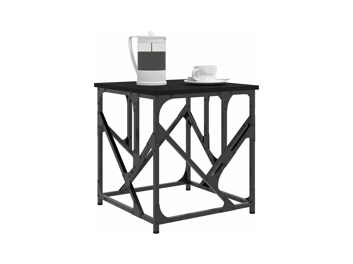 Table basse noir 45x45x47,5 cm bois d'ingénierie