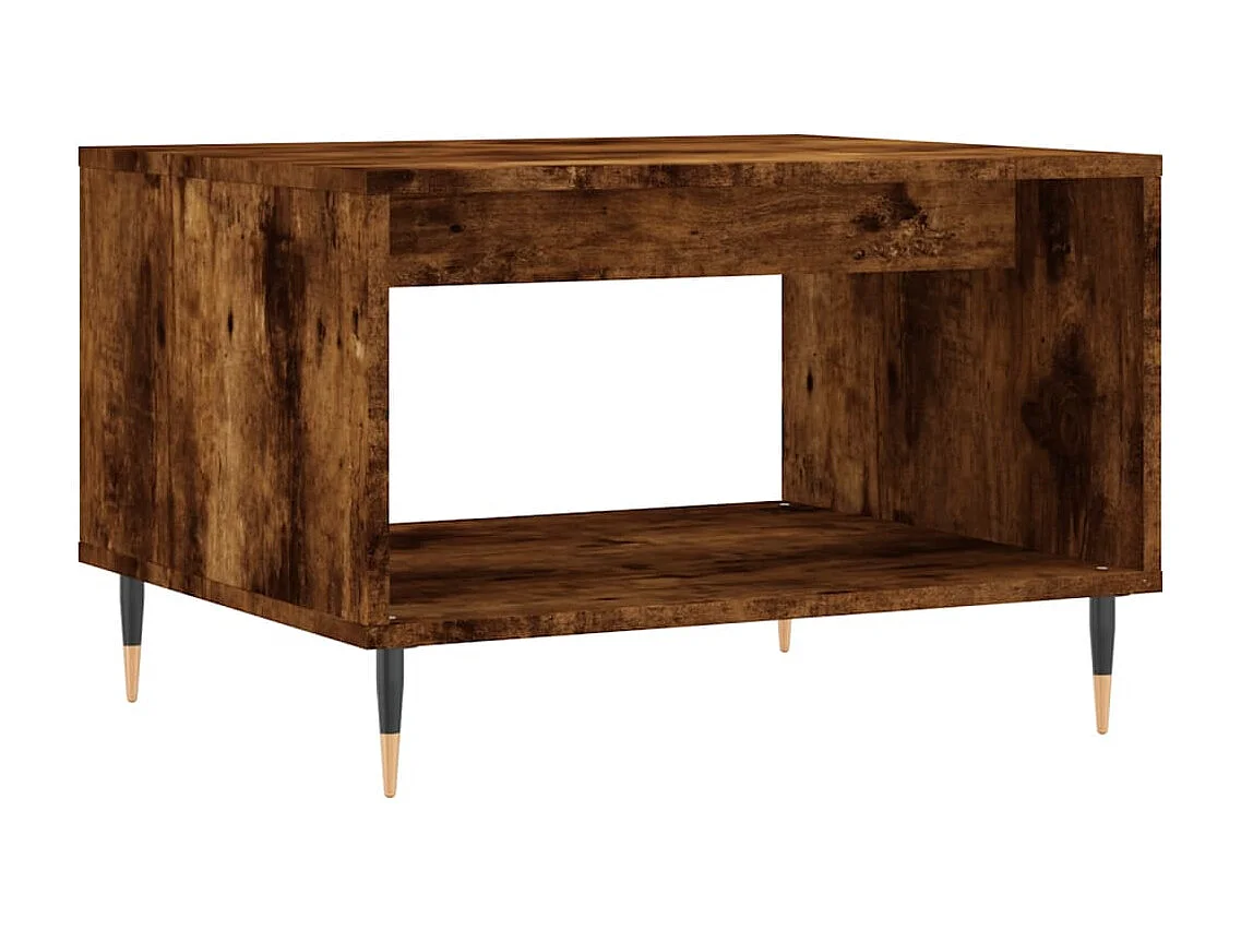Table basse chêne fumé 60x50x40 cm bois d'ingénierie