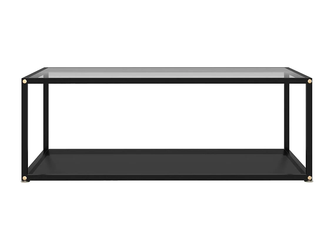 Table basse Transparent et noir 100x50x35 cm Verre trempé