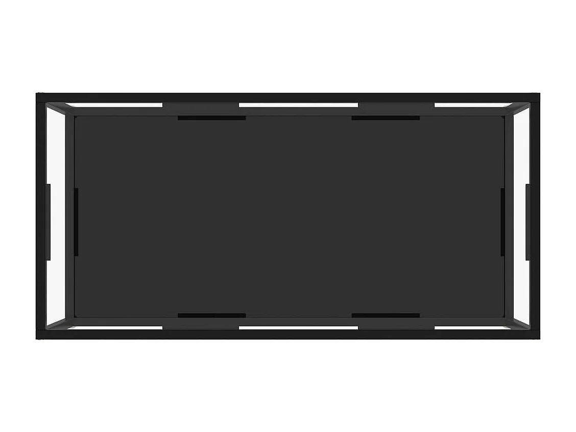 Table basse Transparent et noir 100x50x35 cm Verre trempé