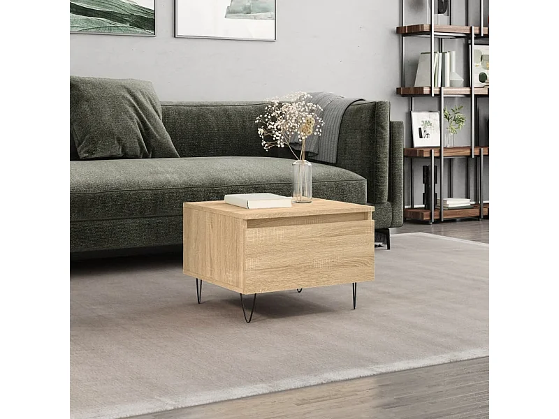 Table basse chêne sonoma 50x46x35 cm bois d'ingénierie