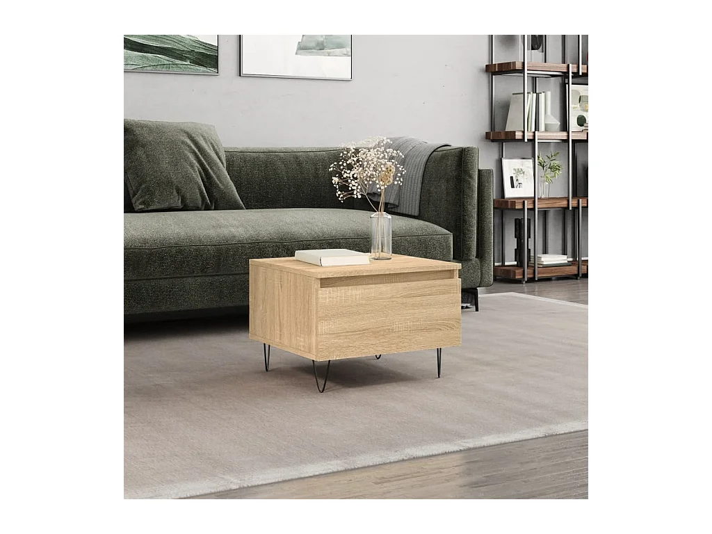 Table basse chêne sonoma 50x46x35 cm bois d'ingénierie