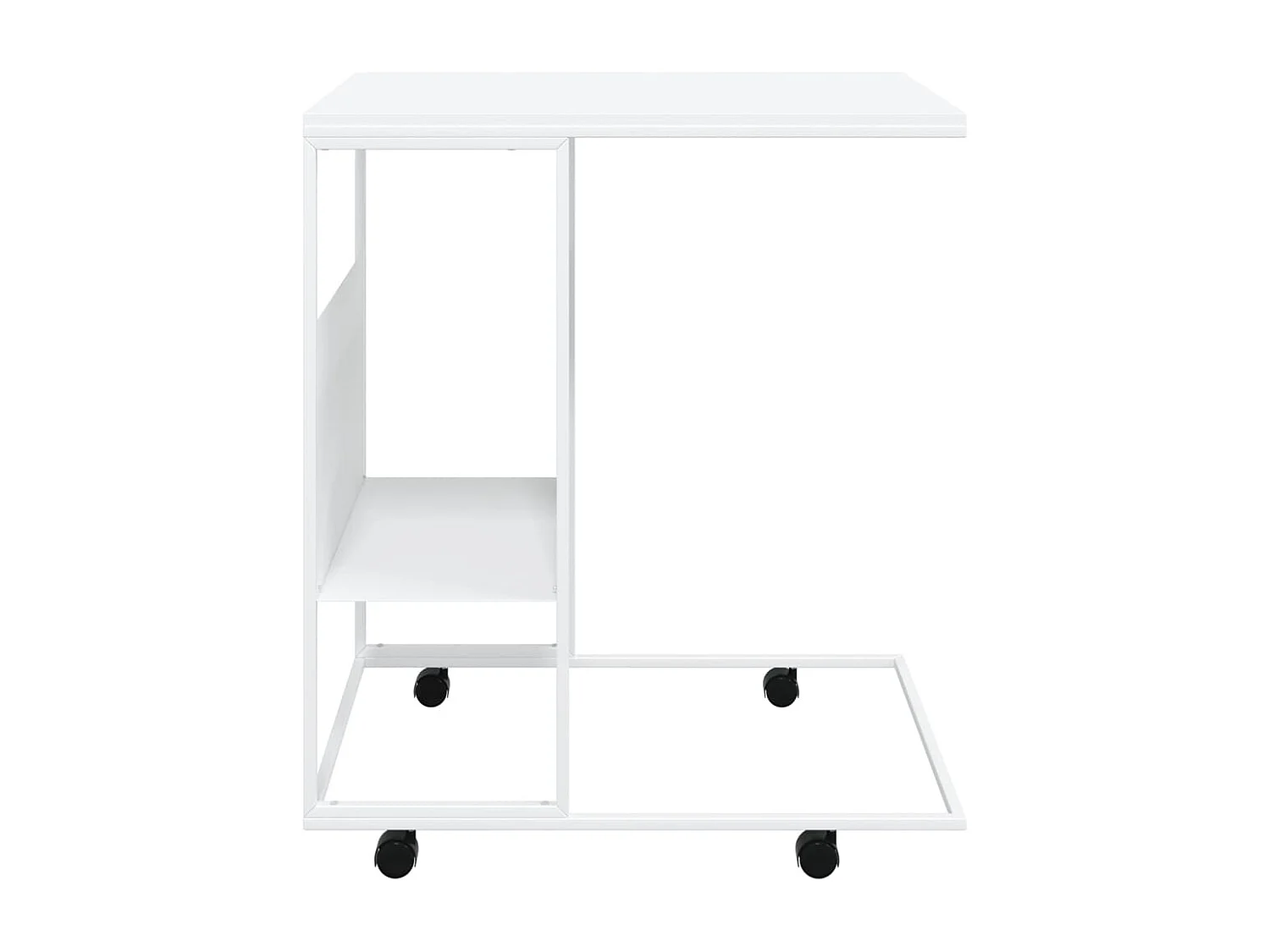 Mesa de apoio c/ rodas 55x36x63,5cm derivados de madeira branco